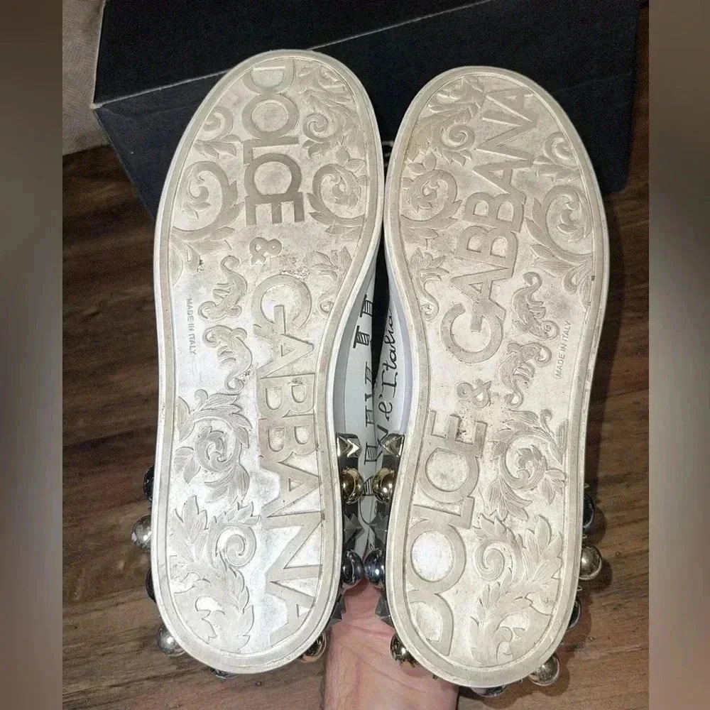 Dolce & Gabbana DG Portofino Designer White Leather Sneakers/Shoes Size 40 - Picture 13 of 16